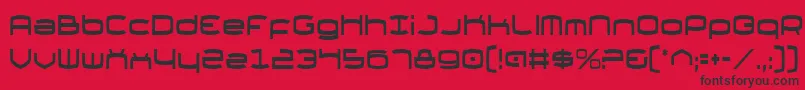 ThundergodCondensed-fontti – mustat fontit punaisella taustalla
