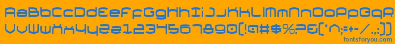 ThundergodCondensed Font – Blue Fonts on Orange Background