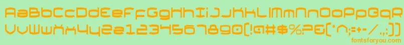 ThundergodCondensed Font – Orange Fonts on Green Background