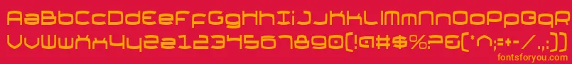 ThundergodCondensed Font – Orange Fonts on Red Background