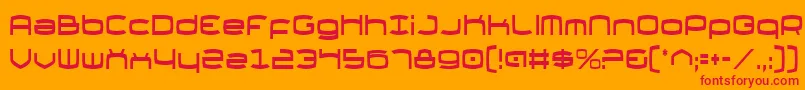 Czcionka ThundergodCondensed – czerwone czcionki na pomarańczowym tle