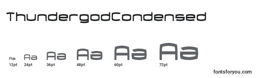 Размеры шрифта ThundergodCondensed