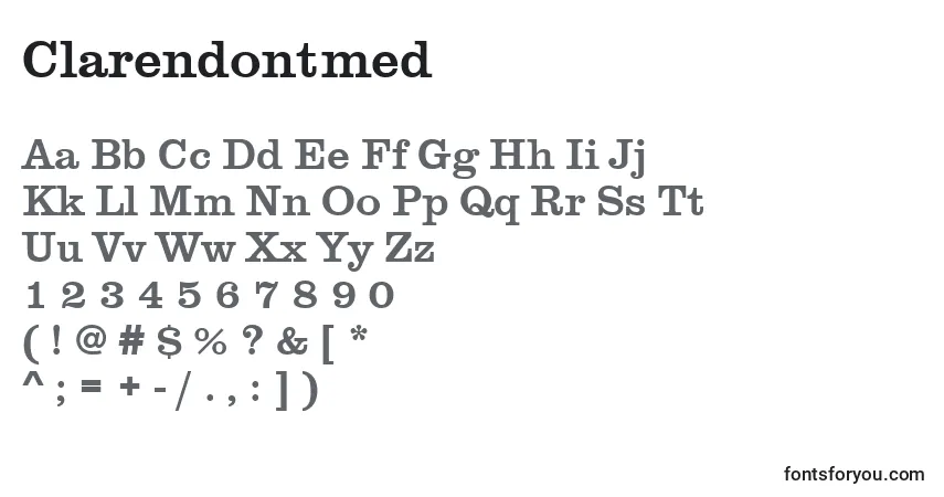 Czcionka Clarendontmed – alfabet, cyfry, specjalne znaki