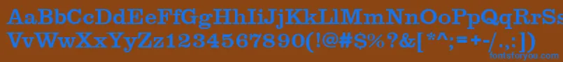 フォントClarendontmed – 茶色の背景に青い文字