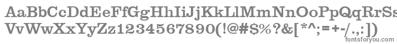 Clarendontmed-fontti – harmaat kirjasimet valkoisella taustalla