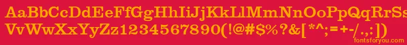 フォントClarendontmed – 赤い背景にオレンジの文字