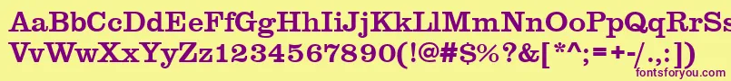 Clarendontmed Font – Purple Fonts on Yellow Background