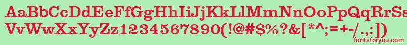 Clarendontmed Font – Red Fonts on Green Background