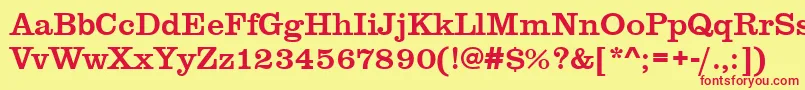 Clarendontmed Font – Red Fonts on Yellow Background