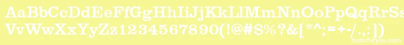 フォントClarendontmed – 黄色い背景に白い文字