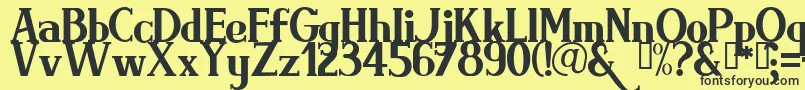 Brimrg-fontti – mustat fontit keltaisella taustalla