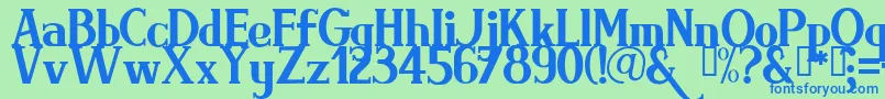 Brimrg Font – Blue Fonts on Green Background