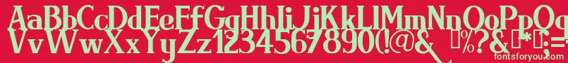 フォントBrimrg – 赤い背景に緑の文字