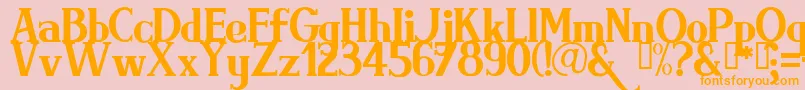 フォントBrimrg – オレンジの文字がピンクの背景にあります。