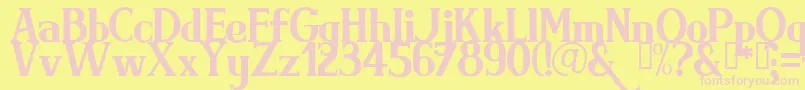 Czcionka Brimrg – różowe czcionki na żółtym tle
