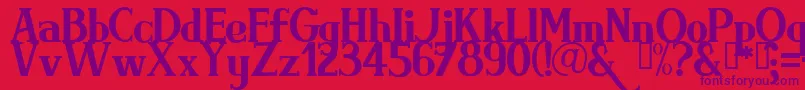 Brimrg-Schriftart – Violette Schriften auf rotem Hintergrund