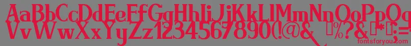 フォントBrimrg – 赤い文字の灰色の背景