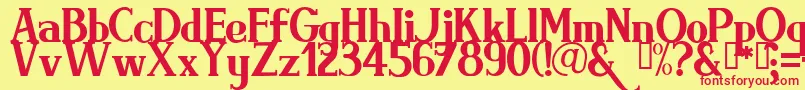 Brimrg Font – Red Fonts on Yellow Background