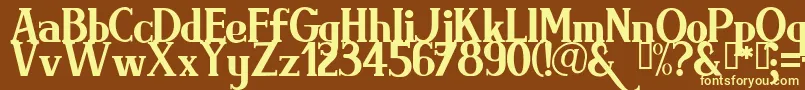 Brimrg-fontti – keltaiset fontit ruskealla taustalla