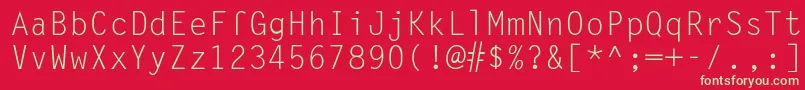 フォントSandyIiRegular – 赤い背景に緑の文字