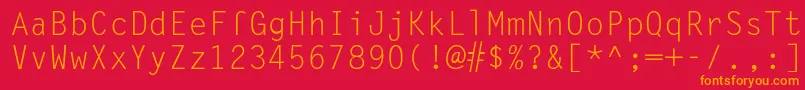 フォントSandyIiRegular – 赤い背景にオレンジの文字