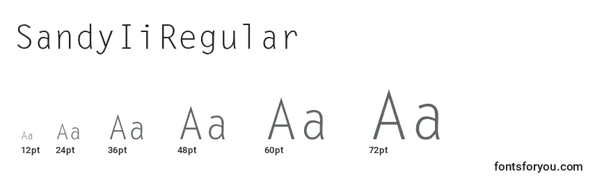 Размеры шрифта SandyIiRegular