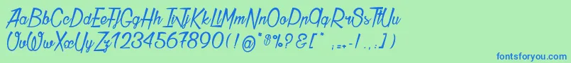 Thunder Font – Blue Fonts on Green Background
