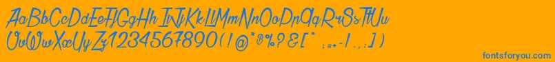 Thunder Font – Blue Fonts on Orange Background