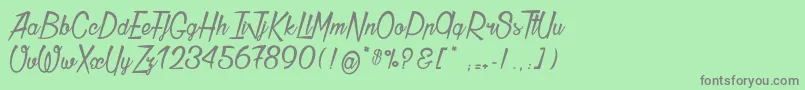 フォントThunder – 緑の背景に灰色の文字