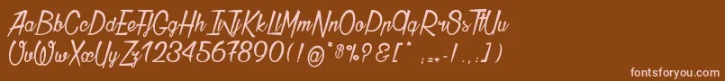 Thunder Font – Pink Fonts on Brown Background