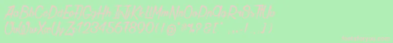 Thunder Font – Pink Fonts on Green Background