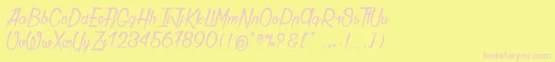 Thunder Font – Pink Fonts on Yellow Background