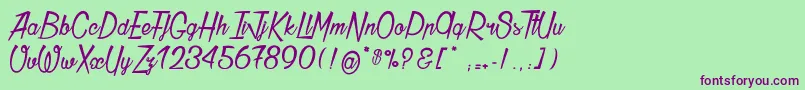 Thunder Font – Purple Fonts on Green Background