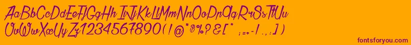 Thunder Font – Purple Fonts on Orange Background