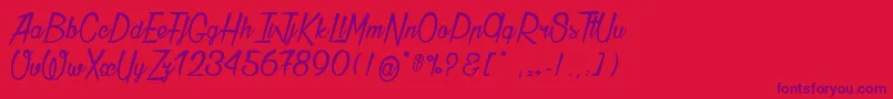 Thunder-Schriftart – Violette Schriften auf rotem Hintergrund