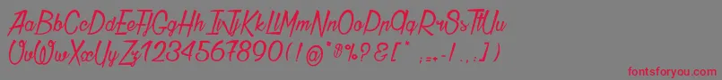 Thunder Font – Red Fonts on Gray Background