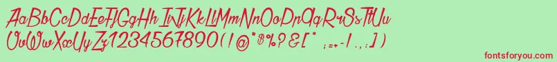 Thunder Font – Red Fonts on Green Background