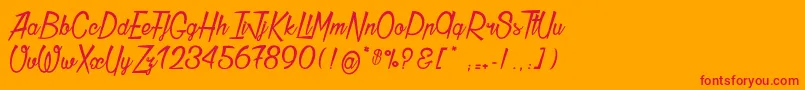 Thunder Font – Red Fonts on Orange Background