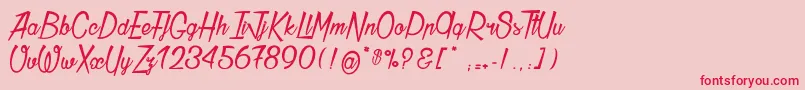 Thunder Font – Red Fonts on Pink Background
