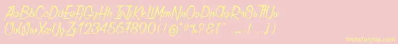Thunder Font – Yellow Fonts on Pink Background