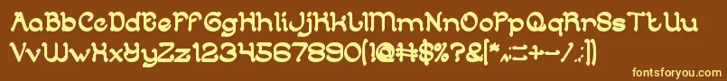 ArabianKnightBold Font – Yellow Fonts on Brown Background