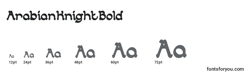 ArabianKnightBold Font Sizes