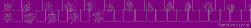 Cherubim-Schriftart – Graue Schriften auf violettem Hintergrund