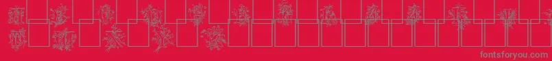 フォントCherubim – 赤い背景に灰色の文字