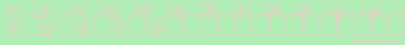 フォントCherubim – 緑の背景にピンクのフォント