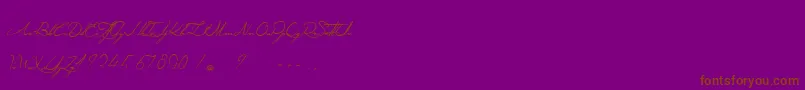 フォントAngeliqueMaDouceColombe – 紫色の背景に茶色のフォント