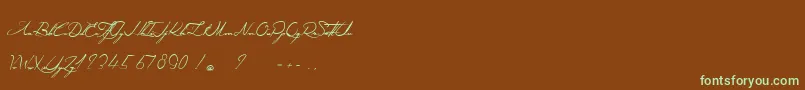 Czcionka AngeliqueMaDouceColombe – zielone czcionki na brązowym tle
