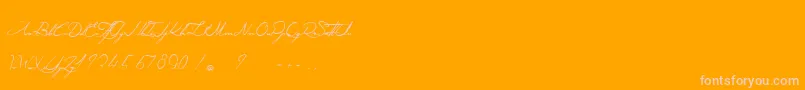 AngeliqueMaDouceColombe-fontti – vaaleanpunaiset fontit oranssilla taustalla