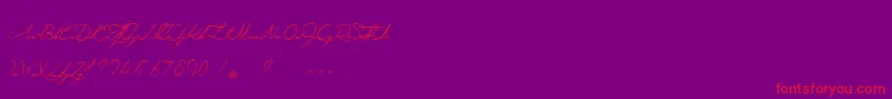 AngeliqueMaDouceColombe Font – Red Fonts on Purple Background