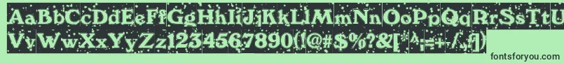 Шрифт WinternightDb – чёрные шрифты на зелёном фоне